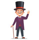 Caballero en un traje y una sonrisa Hombre del siglo XIX stock de ilustración Caballero en un traje y una sonrisa Hombre del siglo XIX stock de ilustración