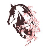 Caballo entre las flores stock de ilustración Caballo entre las flores stock de ilustración