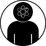 cabeza atómica del hombre blanco y negro del icono ilustración del vector cabeza atómica del hombre blanco y negro del icono ilustración del vector
