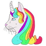 Cabeza de Cat Unicorn ilustración del vector Cabeza de Cat Unicorn ilustración del vector