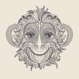 Cabeza del diseño del tatuaje del mono ilustración del vector Cabeza del diseño del tatuaje del mono ilustración del vector