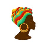 Cabeça da mulher negra nova em um turbante, ilustração do vetor da vista lateral em um fundo branco ilustração do vetor Cabeça da mulher negra nova em um turbante, ilustração do vetor da vista lateral em um fundo branco ilustração do vetor