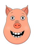 Cabeça do porco feliz no estilo dos desenhos animados Animal de Kawaii ilustração do vetor Cabeça do porco feliz no estilo dos desenhos animados Animal de Kawaii ilustração do vetor
