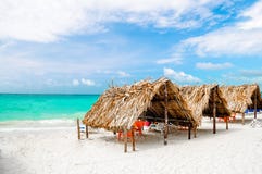 Cabin at the beach by Baru - Cartagena in Colombia stock photography Cabin at the beach by Baru - Cartagena in Colombia stock photography