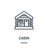 cabin icon vector from winter collection. Thin line cabin outline icon vector illustration. Linear symbol for use on web and royalty free illustration cabin icon vector from winter collection. Thin line cabin outline icon vector illustration. Linear symbol for use on web and royalty free illustration