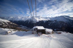Cable-car Station In Alps Stock Photo