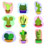 Cactus Vastgestelde Reeks stock illustratie Cactus Vastgestelde Reeks stock illustratie