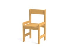 Cadeira de madeira da criança pequena em um fundo branco cadeira da rendição 3D-model ilustração royalty free Cadeira de madeira da criança pequena em um fundo branco cadeira da rendição 3D-model ilustração royalty free