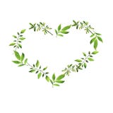 Cadre de coeur de vert de ressort Calibre tiré par la main illustration de vecteur Cadre de coeur de vert de ressort Calibre tiré par la main illustration de vecteur