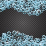 Cadre de shampooing des bulles réalistes de l'eau illustration stock Cadre de shampooing des bulles réalistes de l'eau illustration stock