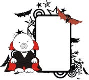 Cadre de tableau mignon de Halloween de bande dessinée de costume de Dracula d'ours blanc illustration libre de droits Cadre de tableau mignon de Halloween de bande dessinée de costume de Dracula d'ours blanc illustration libre de droits