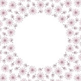 Cadre mignon de frontière de cercle de fond avec des fleurs et des feuilles Image libre de droits Cadre mignon de frontière de cercle de fond avec des fleurs et des feuilles Image libre de droits