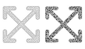 Cadre polygonal Mesh Enlarge Arrows de fil et icône de mosaïque illustration stock Cadre polygonal Mesh Enlarge Arrows de fil et icône de mosaïque illustration stock
