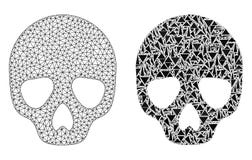 Cadre polygonal Mesh Skull de fil et icône de mosaïque illustration de vecteur Cadre polygonal Mesh Skull de fil et icône de mosaïque illustration de vecteur