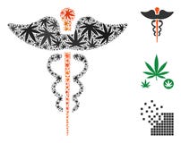 Caduceus Mosaic of Cannabis royalty free illustration Caduceus Mosaic of Cannabis royalty free illustration
