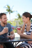 Cafe couple having fun drinking coffee talking royalty free stock photos Cafe couple having fun drinking coffee talking royalty free stock photos