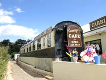 Café ferroviaire de chariot, Exmouth, Devon. photos stock Café ferroviaire de chariot, Exmouth, Devon. photos stock