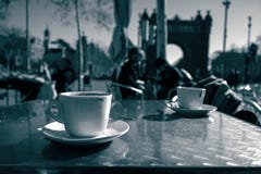 Café à la voûte de Triumph, Barcelone image libre de droits Café à la voûte de Triumph, Barcelone image libre de droits
