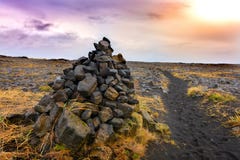 Cairns piles of volcanic stones Royalty Free Stock Photos Cairns piles of volcanic stones Royalty Free Stock Photos