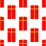 Caixa de presente com ?cone liso da fita, sinal do vetor, isolado no branco Teste padr?o sem emenda do feriado ilustração royalty free Caixa de presente com ?cone liso da fita, sinal do vetor, isolado no branco Teste padr?o sem emenda do feriado ilustração royalty free