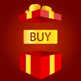 Caja de regalo abierta de la venta grande concepto de premio o de prima para el giftbox del cliente y del promo para el ejemplo d stock de ilustración Caja de regalo abierta de la venta grande concepto de premio o de prima para el giftbox del cliente y del promo para el ejemplo d stock de ilustración