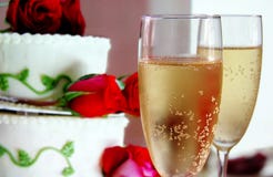 Cake and champagne Stock Photos Cake and champagne Stock Photos