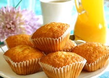 Cake, Cup Of Tea And Orange Juice Royalty Free Stock Photos Cake, Cup Of Tea And Orange Juice Royalty Free Stock Photos