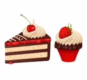 Cake and cupcake royalty free illustration Cake and cupcake royalty free illustration