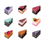 Cake set Isometric flat design web icon collection Delicious dessert Royalty Free Stock Image Cake set Isometric flat design web icon collection Delicious dessert Royalty Free Stock Image
