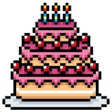 Cake Stock Vector Illustration Of Pixel Birthday