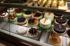 Cakes in a bakery