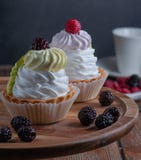 Cakes with berries raspberries and blackberries. royalty free stock image Cakes with berries raspberries and blackberries. royalty free stock image