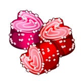 Cakes in vorm van harten met confiture Romantische heerlijke eigengemaakte gebakjes voor Valentijnskaartendag Vector stock illustratie Cakes in vorm van harten met confiture Romantische heerlijke eigengemaakte gebakjes voor Valentijnskaartendag Vector stock illustratie