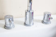 Calcareous deposits on faucet stock photography Calcareous deposits on faucet stock photography