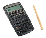 Calculadora con el lápiz Imágenes de archivo libres de regalías Calculadora con el lápiz Imágenes de archivo libres de regalías