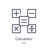 A calculadora linear abotoa o ícone da relação da coleção do esboço da educação A linha fina calculadora abotoa o ícone da relaçã ilustração royalty free A calculadora linear abotoa o ícone da relação da coleção do esboço da educação A linha fina calculadora abotoa o ícone da relaçã ilustração royalty free