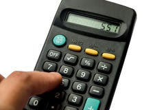 Calculadora negra aislada en el fondo blanco imagen de archivo libre de regalías Calculadora negra aislada en el fondo blanco imagen de archivo libre de regalías