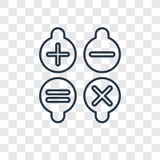 Calculating vector linear icon isolated on transparent background, Calculating transparency logo in outline style royalty free illustration Calculating vector linear icon isolated on transparent background, Calculating transparency logo in outline style royalty free illustration