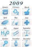 Calendar for 2009. year. Illustration of accurate calendar for 2009 year royalty free illustration Calendar for 2009. year. Illustration of accurate calendar for 2009 year royalty free illustration