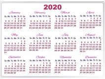 2020 Vector Calendar In Spanish Easy For Edit And Apply