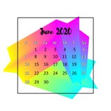 2020 Calendar design abstract concept. June 2020 vector illustration 2020 Calendar design abstract concept. June 2020 vector illustration