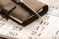 Calendar page, pen and planner royalty free stock image Calendar page, pen and planner royalty free stock image