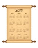 Calendar 2015. On parchment roll stock illustration Calendar 2015. On parchment roll stock illustration