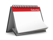 Calendar for saturday on white background. Isolated 3D illustrat Stock Images Calendar for saturday on white background. Isolated 3D illustrat Stock Images