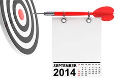 Calendar Septembert 2014 with target. Calendar September 2014 on blank note paper with free space for your text with target royalty free illustration Calendar Septembert 2014 with target. Calendar September 2014 on blank note paper with free space for your text with target royalty free illustration