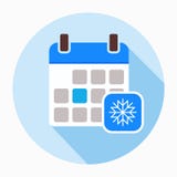 Calendar with snowflake icon vector. stock illustration Calendar with snowflake icon vector. stock illustration