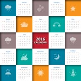 2016 calendar template with weather icon. Vector/illustration stock illustration 2016 calendar template with weather icon. Vector/illustration stock illustration