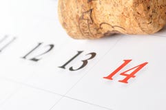 Calendario del biglietto di S. Valentino Fotografia Stock