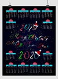 Calendario hermoso 2019 del Año Nuevo diseño con el espacio para sus notas y fecha ilustración del vector Calendario hermoso 2019 del Año Nuevo diseño con el espacio para sus notas y fecha ilustración del vector