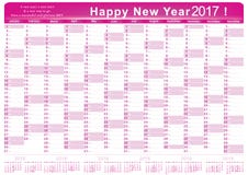 Calendario 2017 - organizzatore stampabile inglese & x28; planner& x29; Immagine Stock Libera da Diritti Calendario 2017 - organizzatore stampabile inglese & x28; planner& x29; Immagine Stock Libera da Diritti